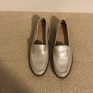 Beautiful Gold Sperry loafers.